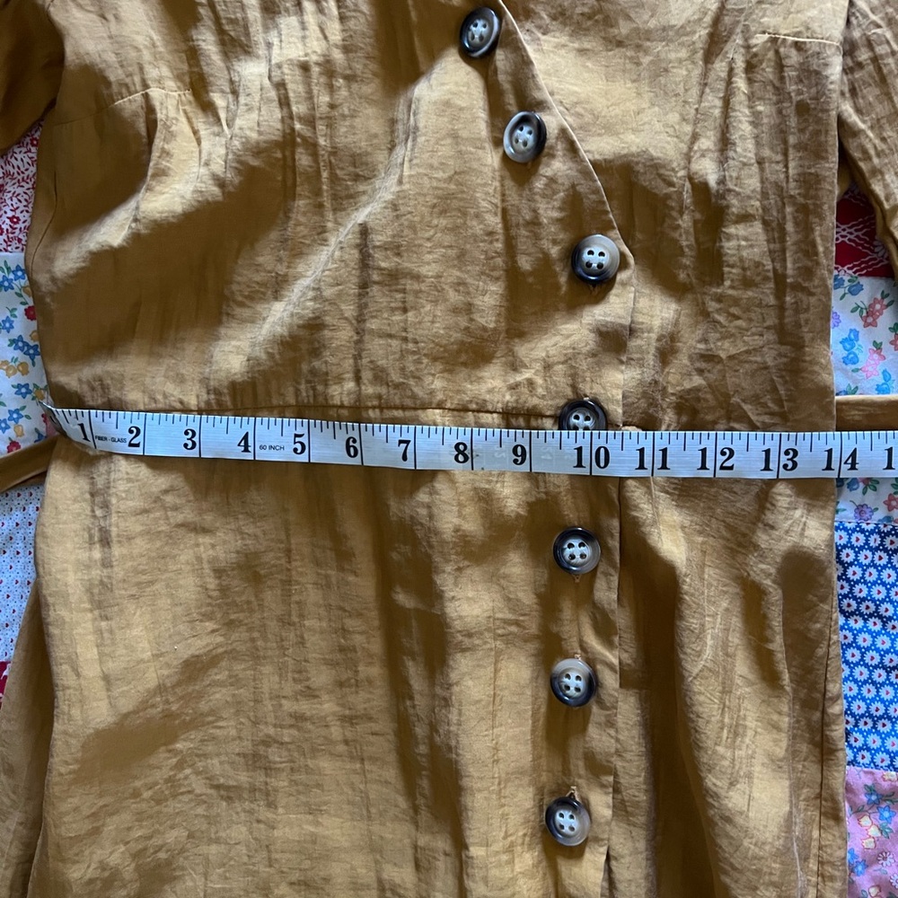 Zara Mustard Wrap & Tie Button-Down Dress - Picture 2 of 4